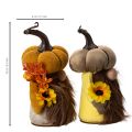 Figura otoñal de gnomo calabaza con girasol y barba, 16 cm, 2 unidades. | Floristik24.es