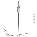 Figura decorativa de gnomo con sombrero a rayas sobre palo de madera, 46 cm, 6 piezas | Floristik24.es