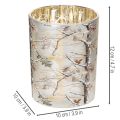 Farol de cristal con diseño de ramas, interior dorado, 12 cm. | Floristik24.es