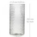 Floristik24 Florero, jarrón de cristal, vela de cristal, farol de cristal Ø11,5cm H23,5cm