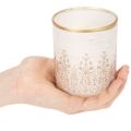 Portavelas de cristal con estampado floral, Ø8cm H9cm, 2 unidades | Floristik24.es