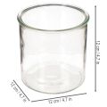 Portavelas de cristal redondo, cristal transparente, versátil, 12 cm, 2 unidades | Floristik24.es