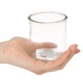 Portavelas redondo de cristal transparente, 8 cm, 3 unidades | Floristik24.es