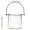 Farol colgante de cristal Ø12cm H12.5cm 2 unidades | Floristik24.es
