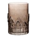 Floristik24 Portavelas de cristal para velas pequeñas, ideal para decoración de mesa, 23 cm.