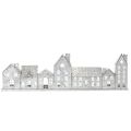 Floristik24 Hilera decorativa de casas con portavelas, decoración de Adviento, 68 cm