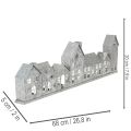 Hilera decorativa de casas con portavelas, decoración de Adviento, 68 cm | Floristik24.es