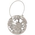 Floristik24 Farol colgante decorativo de metal Windlight, color gris, Ø14cm H13cm
