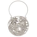 Farol colgante decorativo de metal Windlight, color gris, Ø14cm H13cm | Floristik24.es
