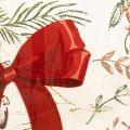 Portavelas de cristal con cinta roja y ramas invernales, 15 cm. | Floristik24.es