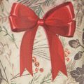 Portavelas de cristal con ramas navideñas y cinta roja, 8 cm, 2 unidades | Floristik24.es