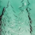 Portavelas de cristal con abetos en relieve, decoración navideña, 16 cm. | Floristik24.es