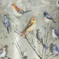 Portavelas con pájaros, diseño invernal, acabado brillante, 12 cm. | Floristik24.es