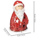 Figura decorativa de Papá Noel como portavelas con estrellas, decoración de mesa, 15 cm | Floristik24.es