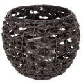 Floristik24 Portavelas tejido, negro y marrón, decoración de verano, Ø31cm H25cm