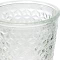 Floristik24 Farol de cristal con base claro Ø10cm H18.5cm decoración de mesa
