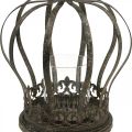 Floristik24 Corona como farol, decoración de velas, corona de metal aspecto antiguo Al 28cm Ø21cm