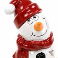 Floristik24 Linterna muñeco de nieve sombrero rojo 20cm