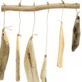 Floristik24 Decoración de peces marítimos, campanas de viento de madera flotante, decoración de madera L50cm W30cm