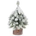 Floristik24 Decoración de invierno Árbol de Navidad en verde blanco Ø7cm H14cm 4ud