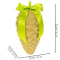 Colgantes de piñas artificiales con cinta y lazo de regalo, 23 cm, 3 unidades. | Floristik24.es
