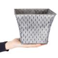 Maceta de zinc con diseño de rombos, 15 cm de alto. | Floristik24.es