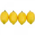 Floristik24 Fruta artificial, limón, frutas decorativas L8,5cm Ø5cm 4ud