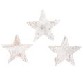 Floristik24 Mini estrellas de abedul de 2 cm a 2,5 cm, blanqueadas, 150 unidades.