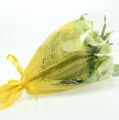 Floristik24 Bolsa de flores yute patrón amarillo L36cm L25cm - 12cm 50pcs
