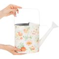 Regadera decorativa vintage de metal con motivo de rosas, decoración de jardín de verano, maceta nostálgica, 31,5 cm de alto. | Floristik24.es