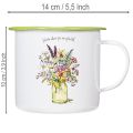 Taza/maceta decorativa, esmaltada, Ø11,5 cm, H10 cm | Floristik24.es