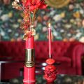 Jarrón decorativo con diseño de pintalabios para flores artificiales de tallo largo, 38 cm. | Floristik24.es