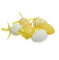 Floristik24 Huevos de Pascua decorativos amarillo, blanco surtido 6.5cm 12p