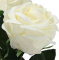 Floristik24 Rosa decorativa rellena de crema Ø8cm L68cm 3pcs