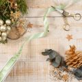 Cinta decorativa con lazos dorados en rollo, 15 mm de ancho, 18 m de largo. | Floristik24.es
