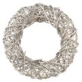 Floristik24 Corona decorativa decoración de madera ratán blanco natural Ø40cm H9.5cm