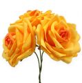 Floristik24 Rosas de espuma amarillo oscuro Ø10cm 8pcs