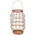 Floristik24 Farol de jardín, metal, acabado oxidado, asa, estilo vintage, Ø19,5 cm