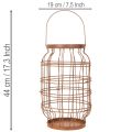 Farol de jardín, metal, acabado oxidado, asa, estilo vintage, Ø19,5 cm | Floristik24.es
