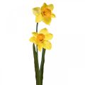 Floristik24 Narcisos artificiales Flores de seda Amarillo 2 flores 61cm