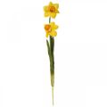 Floristik24 Narcisos artificiales Flores de seda Amarillo 2 flores 61cm