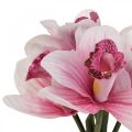Floristik24 Orquídeas artificiales flores artificiales en florero blanco/rosa 28cm