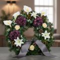 Cala artificial con estambres amarillos, flores decorativas, 35 cm, 10 unidades. | Floristik24.es