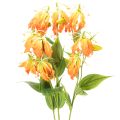 Floristik24 Flor artificial Gloriosa naranja con tallos largos para jarrones, 80 cm, 3 unidades.