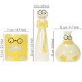 Set de Figuras de Patos de Cerámica con Gafas, 25 cm, Amarillo y Blanco | Floristik24.es