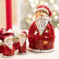 Figura decorativa de Papá Noel como portavelas con estrellas, decoración de mesa, 15 cm | Floristik24.es