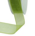 Floristik24 Cinta de organza cinta de regalo verde borde tejido verde oliva 15mm 50m