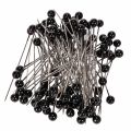 Floristik24 Alfileres con cabeza de perla Ø6mm 65mm Negros
