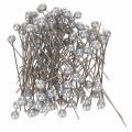 Floristik24 Broches con cabeza de perla Ø6mm 65mm plata