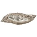 Macetero ondulado ratán blanco natural 40x14x6cm 2ud | Floristik24.es